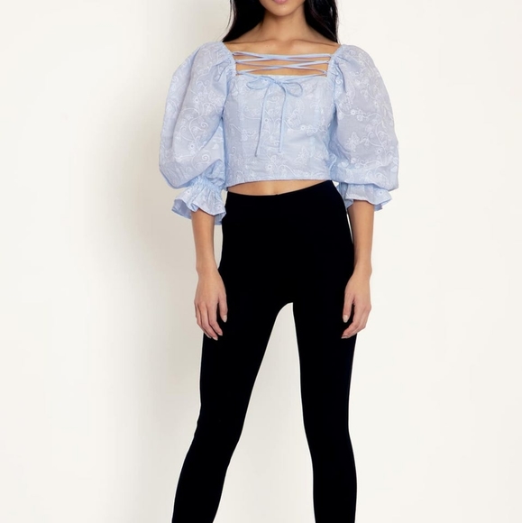 Blackmilk Unicorn Broderie Peasant Top - Picture 2 of 8